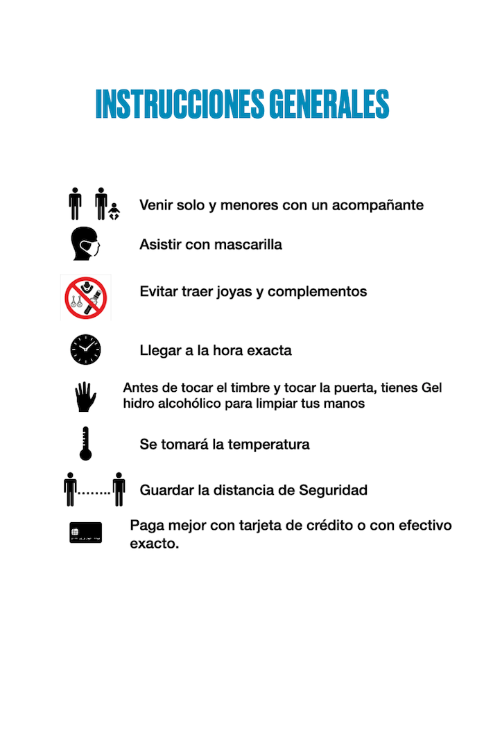 Instrucciones generales anters de la visita dental en DentClínic